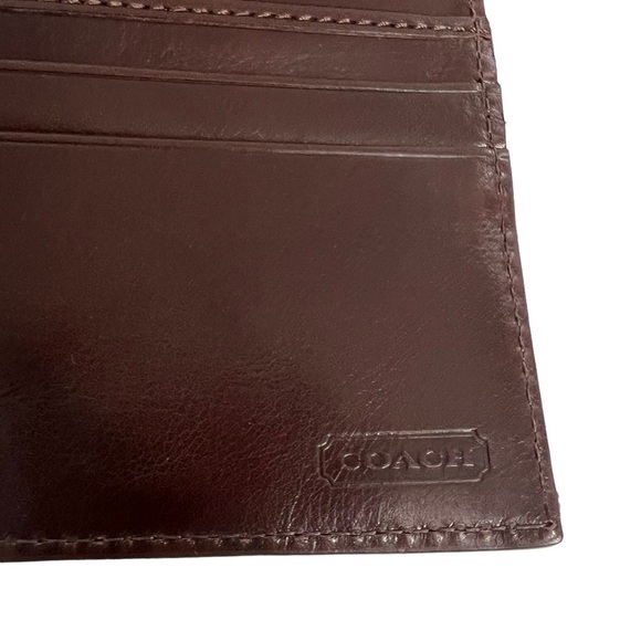 COACH  Men's Brown Tri Fold Wallet NEW - Picture 12 of 16